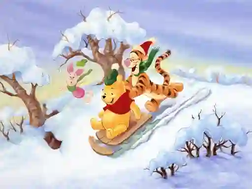 Jwèt Winnie the Pooh Christmas Jigsaw Puzzle 2 sou entènèt