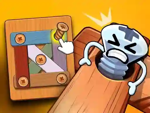 Jwèt Wood Bolts Nuts Screw Pin Puzzle sou entènèt