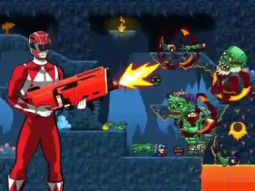 Jwèt Power Rangers shoot Zombie sou entènèt