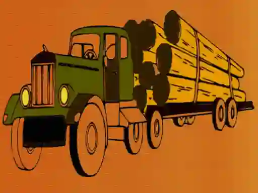 Jwèt Logging Trucks Coloring sou entènèt