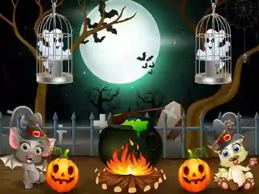 Jwèt Halloween Twin Ghosts Rescue sou entènèt