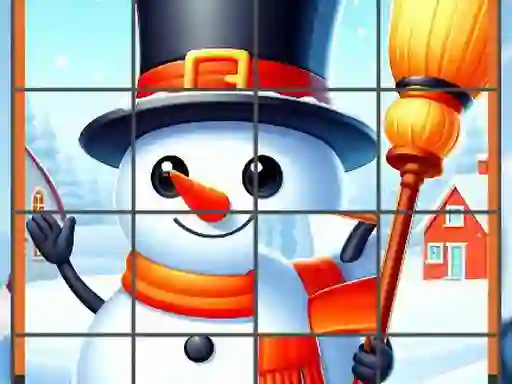 Jwèt Happy Snowman Puzzle sou entènèt