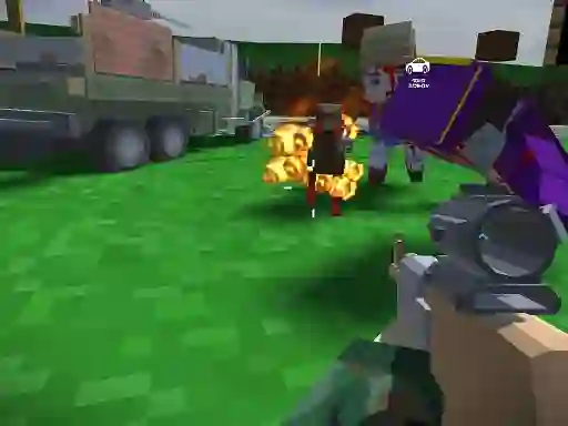Jwèt Blocky Zombie And Vehicle Shooting sou entènèt