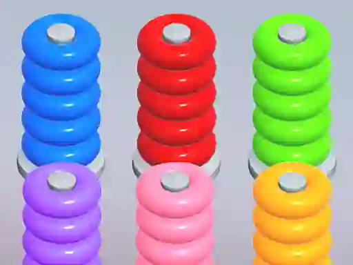 Jwèt Color Ring Sort sou entènèt