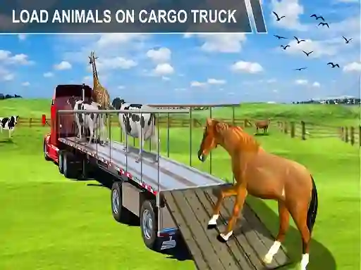 Jwèt Animal Cargo Transporter Truck Game 3D sou entènèt