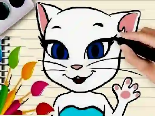 Jwèt Talking Angela Coloring Book sou entènèt