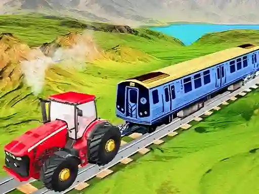 Jwèt Chain Tractor Train Towing Game 3D sou entènèt