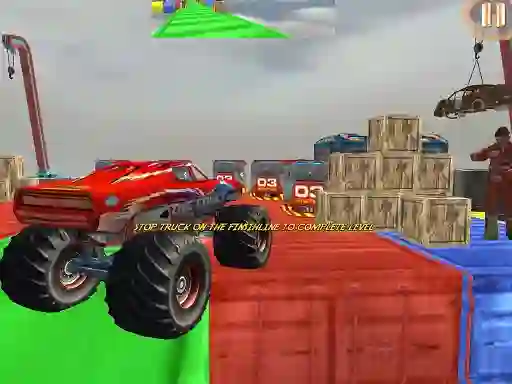 Jwèt Monster Truck Driving Stunt Game Sim sou entènèt