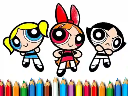 Jwèt PowerPuff Girls Coloring Book sou entènèt