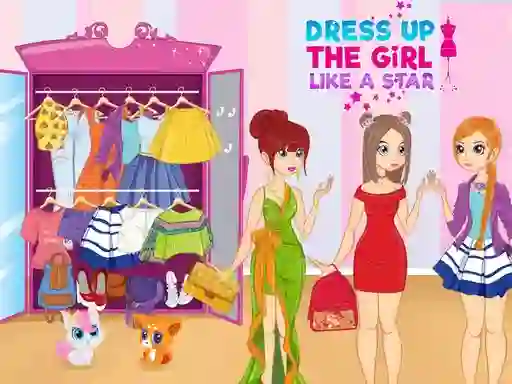 Jwèt Dress Up The Girl Like A Star sou entènèt