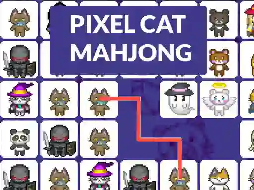 Jwèt Pixel cat mahjong sou entènèt