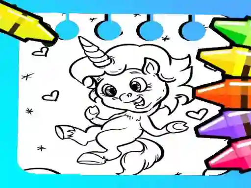 Jwèt Magical Unicorn Coloring Pages sou entènèt