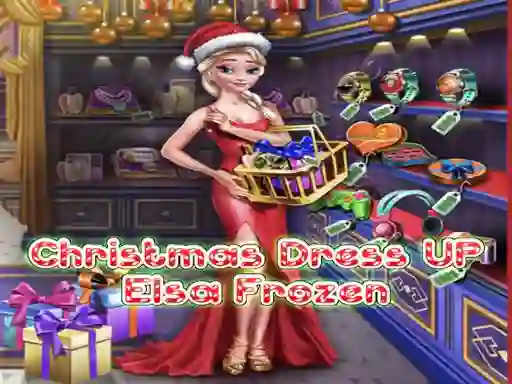 Jwèt Elsa Frozen Christmas Dress up sou entènèt