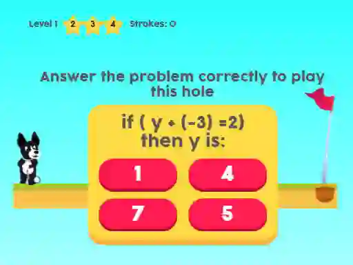 Jwèt MathPup Golf 4 Algebra sou entènèt