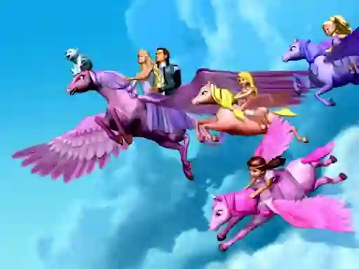 Jwèt Barbie Magic Pegasus Puzzle sou entènèt