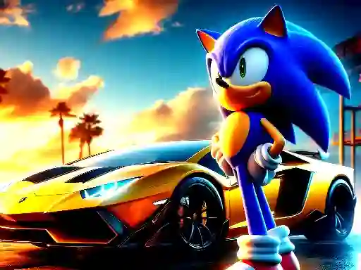 Jwèt Sonic Run for Lamborghini sou entènèt