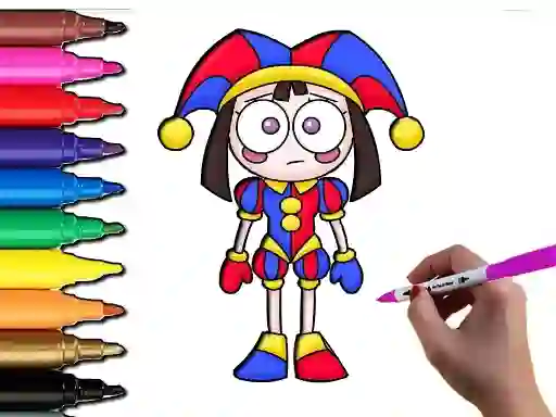 Jwèt Pomni Coloring Time sou entènèt