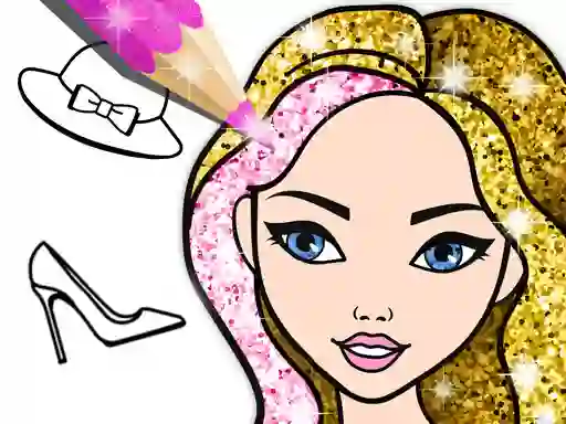 Jwèt Fashion Coloring Book Glitter sou entènèt