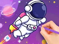 Jwèt Liv koloran: astronot  sou entènèt