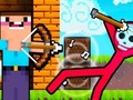 Jwèt Sou entènèt jwèt Noob Archer vs Stickman zonbi  sou entènèt