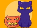 Jwèt Liv koloran: Halloween chat  sou entènèt