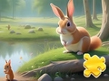 Jwèt Sou entènèt jwèt Jigsaw Puzzle: lapen ak ekirèy  sou entènèt