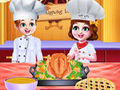 Jwèt Chef Twins Thanksgiving dine kwit manje  sou entènèt