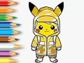 Jwèt Liv koloran: Raincoat Pikachu  sou entènèt