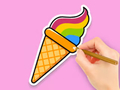 Jwèt Liv koloran: Rainbow Ice Cream  sou entènèt