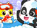 Jwèt Jigsaw devinèt: ti bebe panda douch tan sou entènèt