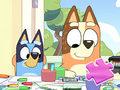 Jwèt Jigsaw devinèt: Bluey fanmi koloran jou sou entènèt