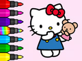 Jwèt Liv koloran: Hello Kitty Teddy Bear  sou entènèt