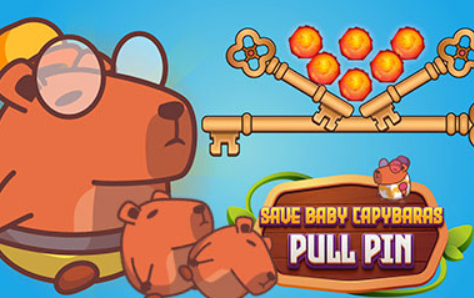 Jwèt Sove ti bebe Capybaras Pull Pin  sou entènèt