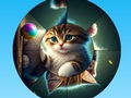 Jwèt Round Jigsaw Puzzle Kolekte foto ak ti chat bèl  sou entènèt
