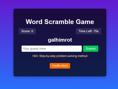 Jwèt Pawòl Scramble jwèt defi  sou entènèt