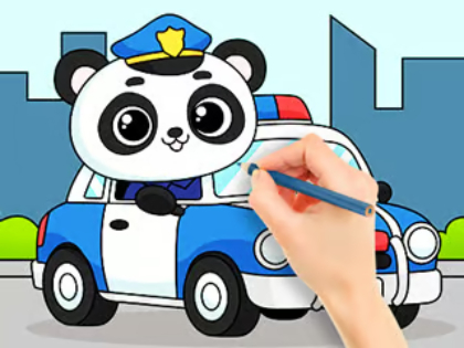 Jwèt Liv koloran: Lapolis panda  sou entènèt