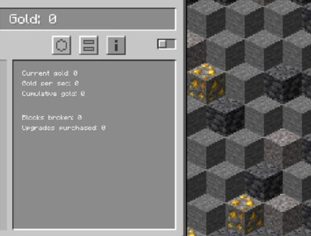 Jwèt Minecraft Gold Clicker sou entènèt
