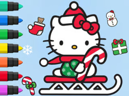 Jwèt Liv koloran: Hello Kitty Nwèl  sou entènèt
