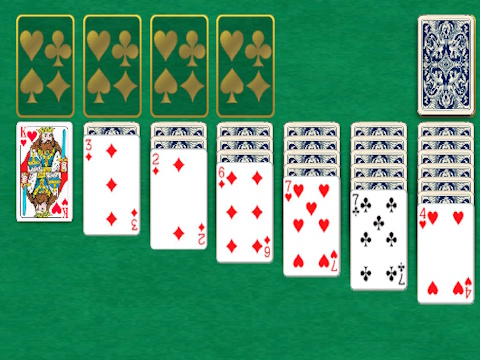 Jwèt Klondike Classic solitèr  sou entènèt