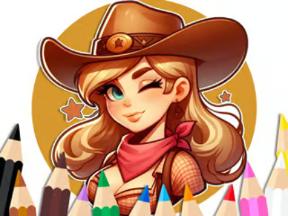 Jwèt Liv koloran: Cowgirl  sou entènèt