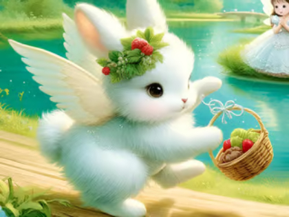 Jwèt Jigsaw devinèt: zanj Bunny  sou entènèt