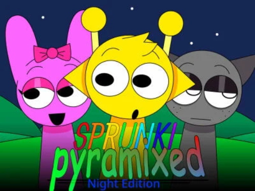 Jwèt Sprunki Pyramixed: edisyon lannwit  sou entènèt