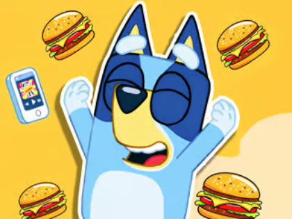 Jwèt Jigsaw devinèt: Burger chen Bluey  sou entènèt