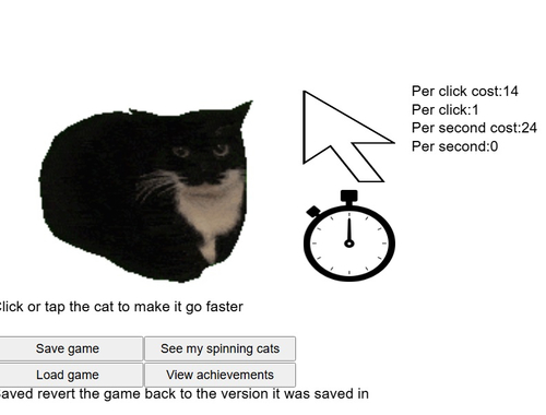 Jwèt Spinning Cat Clicker  sou entènèt