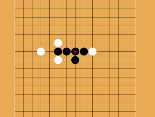 Jwèt Gomoku senk wòch nan yon ranje  sou entènèt
