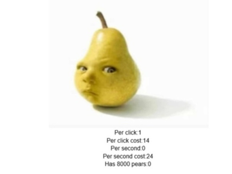 Jwèt Ti bebe Pear Clicker  sou entènèt