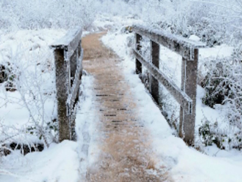 Jwèt Bridge Winter Snow Jigsaw  sou entènèt