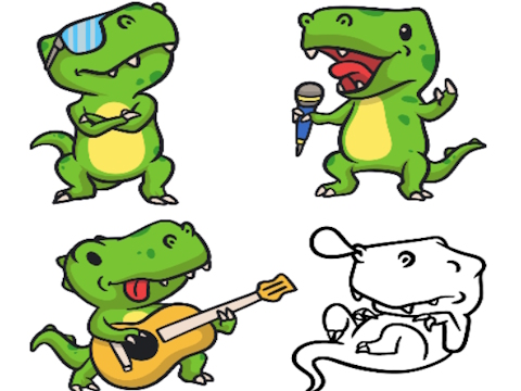 Jwèt Klike sou ak koulè dinozò  sou entènèt