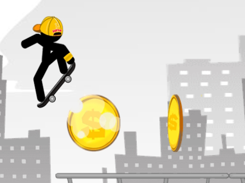 Jwèt Stickman monte paten vil la  sou entènèt