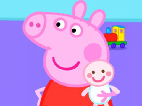 Jwèt Jigsaw devinèt: Peppa kochon nouvo ti bebe  sou entènèt